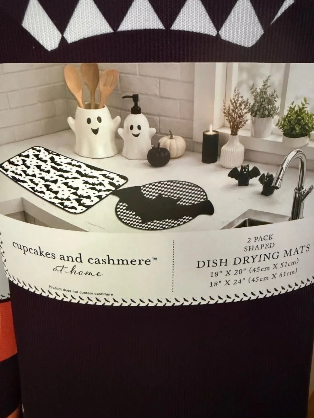 Cupcakes and Cashmere at home 2 pack shaped Halloween Dish Drying Mats YOU PICK